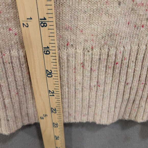 U-Knit Cowl Neck Sweater Women Size Large Petite Short Sleeve Wool Blend Buttons - Picture 7 of 7